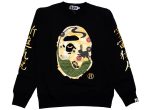 A Bathing Ape Moon Japan Ape Head Crewneck in Black Fashion