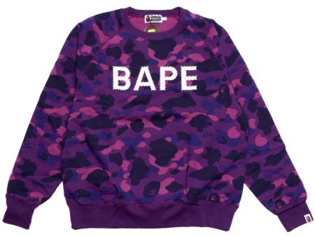 A Bathing Ape Color Camo Crystal Stone Crewneck in Purple Online Sale