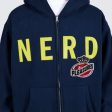 Pleasures NERD Zip Up Hoodie in Navy Hot on Sale