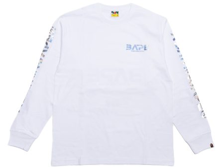 A Bathing Ape Moon Photo L S Tee in White Online