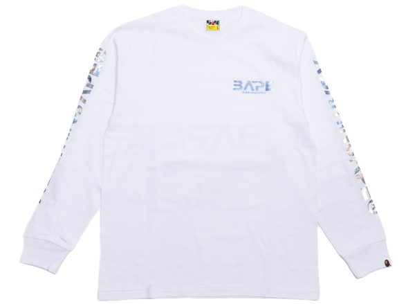 A Bathing Ape Moon Photo L S Tee in White Online