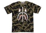 A Bathing Ape Bape Zipper S S Tee in Green Camo For Cheap