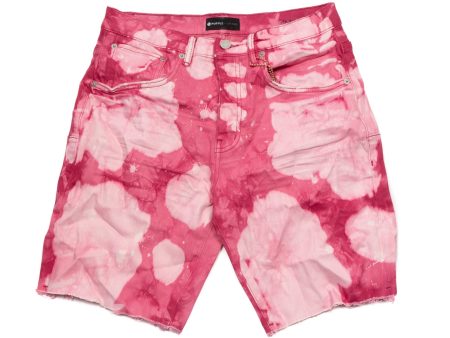 Purple Brand Carmine Layered Bleach Jean Shorts Online