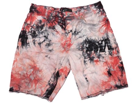 Purple Brand Red Tie Dye Monogram Shorts Online