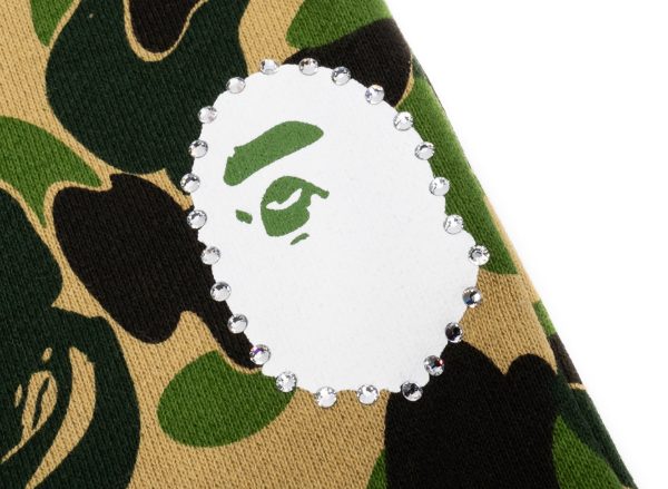 A Bathing Ape ABC Camo Crystal Stone Sweatpants in Green Hot on Sale