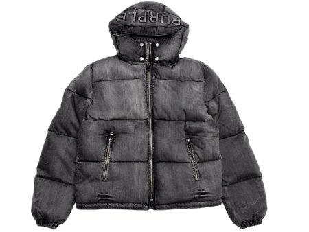 Purple Brand Denim Puffer Jacket in Black Fashion