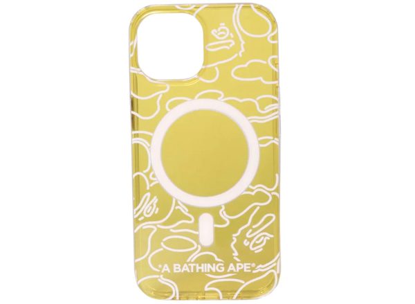 A Bathing Ape Neon Camo iPhone 15 Clear Case Fashion