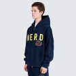 Pleasures NERD Zip Up Hoodie in Navy Hot on Sale