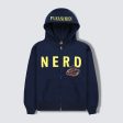 Pleasures NERD Zip Up Hoodie in Navy Hot on Sale