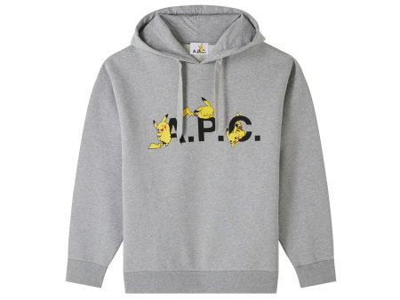 A.P.C. x Pokemon Pikachu Hoodie in Grey Online