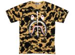 A Bathing Ape Bape Zipper S S Tee in Tan Camo Online Sale