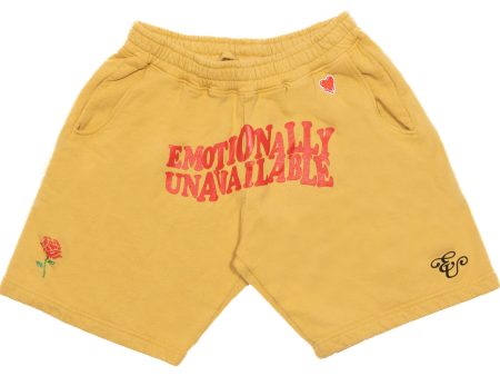 Emotionally Unavailable Wavy Script Sweatshorts Hot on Sale