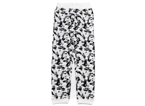 A Bathing Ape ABC Camo Crystal Stone Sweatpants in White Black Sale