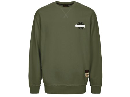 Evisu Graffiti Daicock & Kamon Print Relaxed Fit Crewneck in Green Online