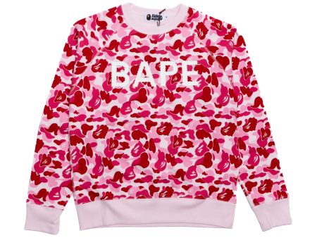 A Bathing Ape ABC Camo Crystal Stone Crewneck in Pink Online