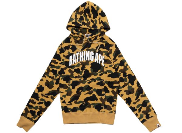 A Bathing Ape 1st Camo Pullover Hoodie in Yellow For Sale