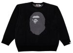 A Bathing Ape Ape Head Jacquard Knit Sweater in Black Discount