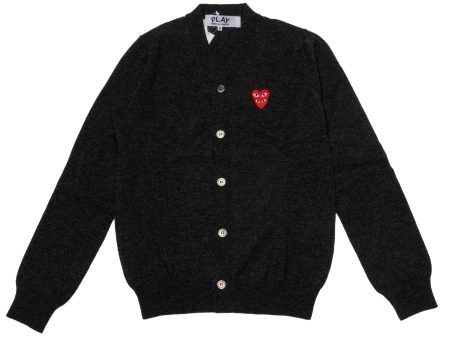 Comme des Garçons Play Double Heart Cardigan in Black Online Sale