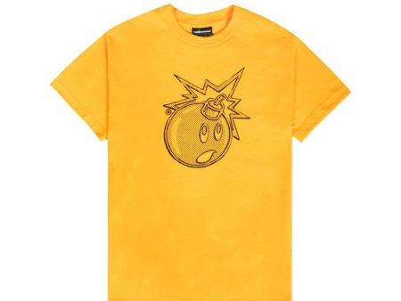 The Hundreds x Joshua Vides Adam Bomb T-Shirt in Gold For Sale