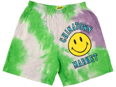 Chinatown Market Smiley Multi Sweatshorts  Tie Dye  on Sale