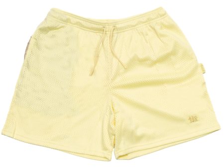 Advisory Board Crystals Abc. 123. Mesh Shorts in Sulfur For Sale