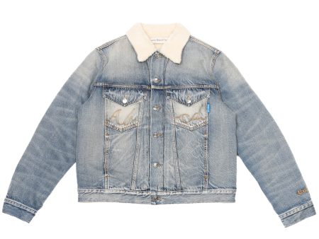 Advisory Board Crystals Shearling Lined Jean Jacket Supply