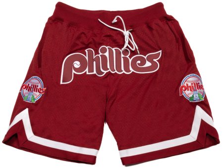 Mitchell & Ness x Just Don Cooperstown Phillies Shorts Hot on Sale