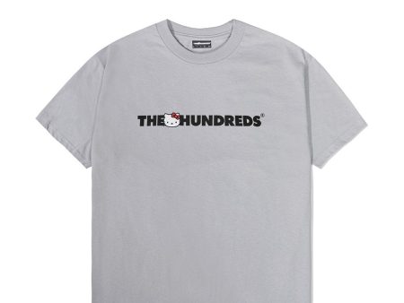 The Hundreds x Sanrio Kitty Bar Logo T-Shirt in Silver Online now