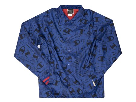 Champion Satin Coaches Jacket Rib Cuff Print  Jock Tag Scatter  Online