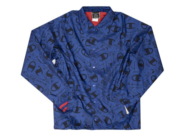 Champion Satin Coaches Jacket Rib Cuff Print  Jock Tag Scatter  Online