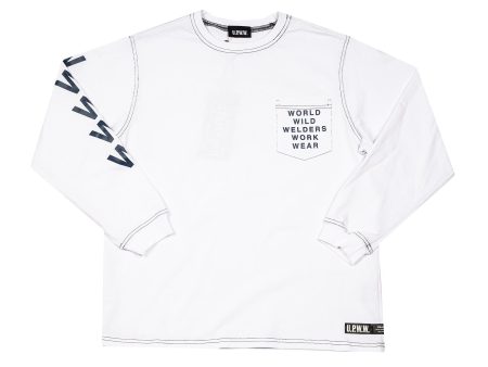 U.P.W.W. Basic Pocket L S Tee  White  Hot on Sale