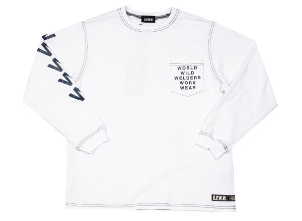 U.P.W.W. Basic Pocket L S Tee  White  Hot on Sale