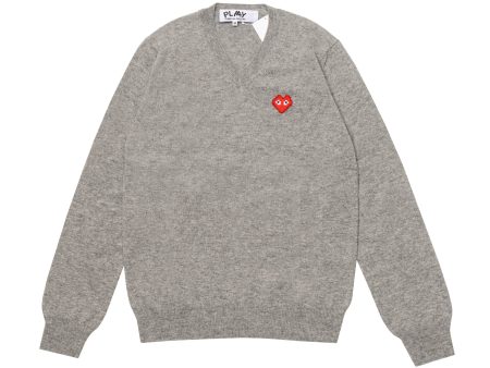 Comme des Garçons Play x Invader V Neck Pullover on Sale