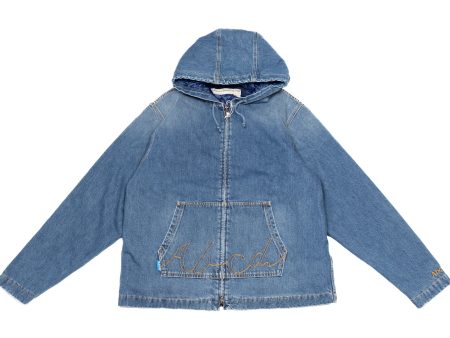 Advisory Board Crystals Quilted Denim Jacket Online Hot Sale