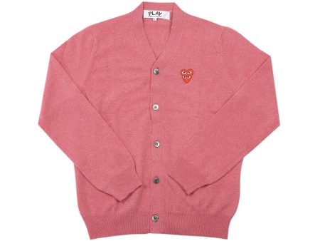 Comme des Garçons Play Double Heart Cardigan in Red Fashion