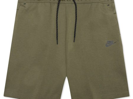 Nike Tech Fleece Shorts in Olive For Cheap